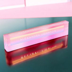 Porte-nom Pour Bureau Pastel Foil Luxe Professional Modern