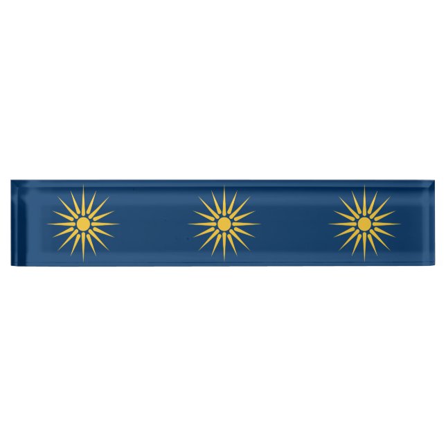 Porte-nom Pour Bureau Patriotic desk nameplate with Flag of Macedonia (Devant)