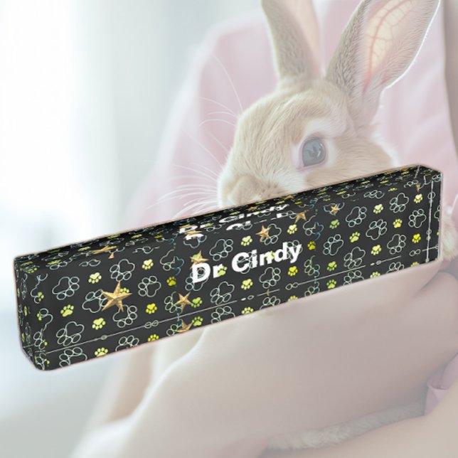 Porte-nom Pour Bureau Paws et Stars (Créateur téléchargé)