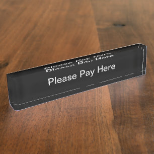 Porte-nom Pour Bureau Payez svp ici