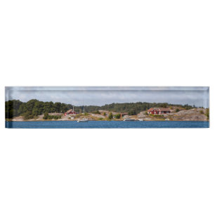 Porte-nom Pour Bureau Paysage côtier idyllique