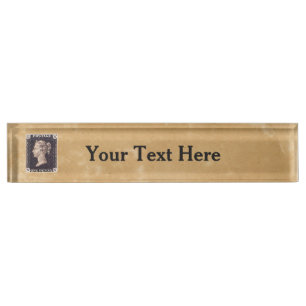 Porte-nom Pour Bureau Penny Black Postage Timbre