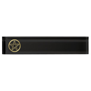 Porte-nom Pour Bureau Pentagramme doré