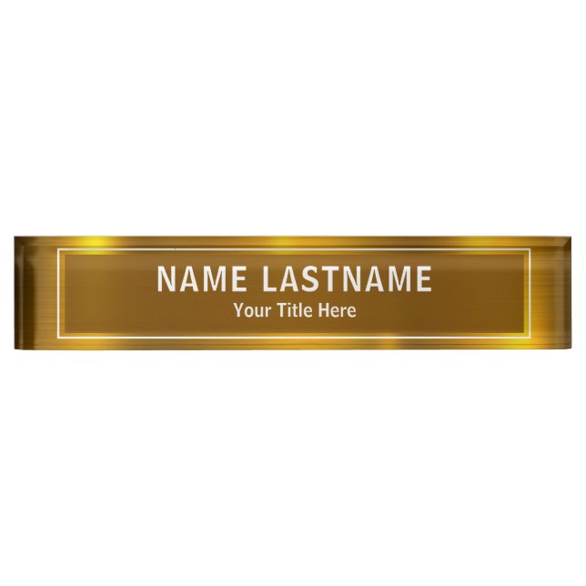 Porte-nom Pour Bureau Personalized Executive Office Custom Gold (Devant)