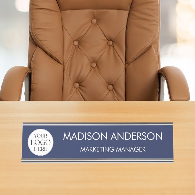 Porte-nom Pour Bureau Personalized Name Business Logo Modern Minimalist (In situ)