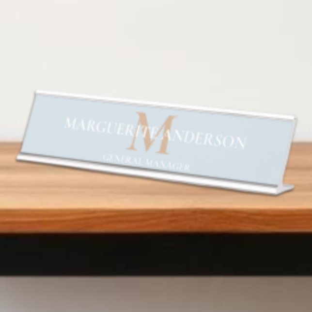 Porte-nom Pour Bureau Personalized Name Monogram (Créateur téléchargé)