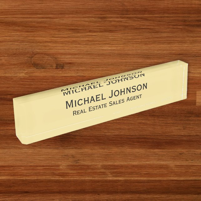 Porte-nom Pour Bureau Personnalisé Faux Gold Modern Office Titre (Custom Faux Gold Modern Professional Office Title Nameplate)