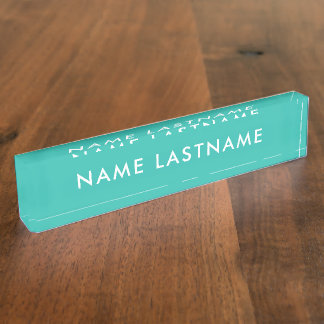Porte-nom Pour Bureau Personnalisé Moderne Turquoise Simple Simple Simpl