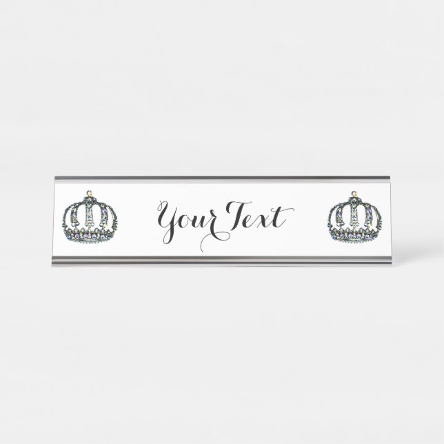 Porte-nom Pour Bureau Personnalisé "Tiara" (Devant)