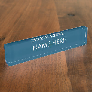 Porte-nom Pour Bureau personnaliser, modifier le nom texte turquoise ble