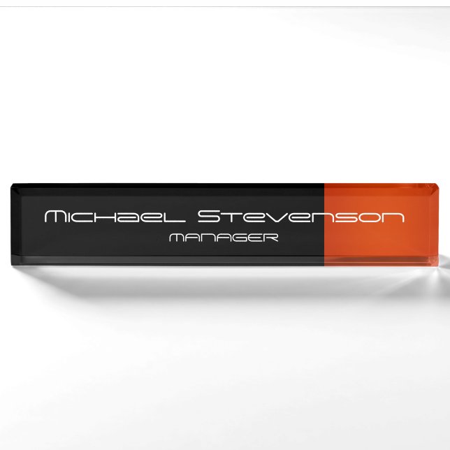 Porte-nom Pour Bureau Personnaliser Professional Modern Desk Plaque sign (Devant)