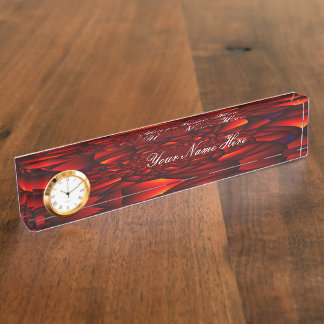 Porte-nom Pour Bureau Pétale Rouge Noir Bleu