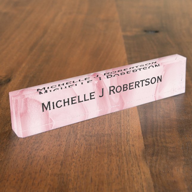 Porte-nom Pour Bureau Pétales roses précieux avec nom (Taille)