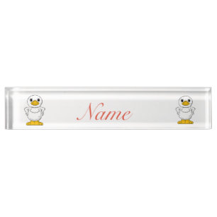 Porte-nom Pour Bureau Petit canard blanc debout Thunder_Cove