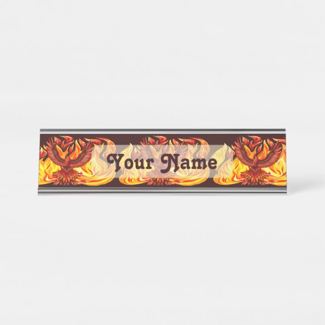 Porte-nom Pour Bureau Phoenix mythologique immortelle Créature (Devant)
