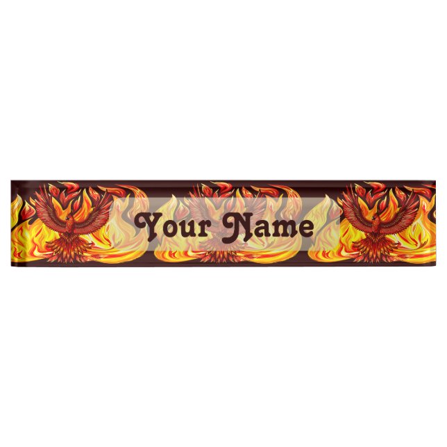 Porte-nom Pour Bureau Phoenix mythologique immortelle Créature (Devant)