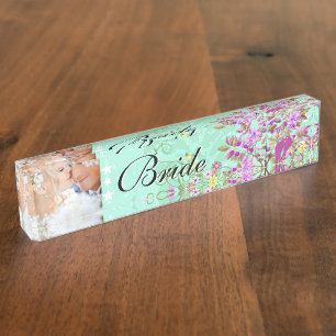 Porte-nom Pour Bureau Photo Mint Mariage Inséparable de mariée violet ra