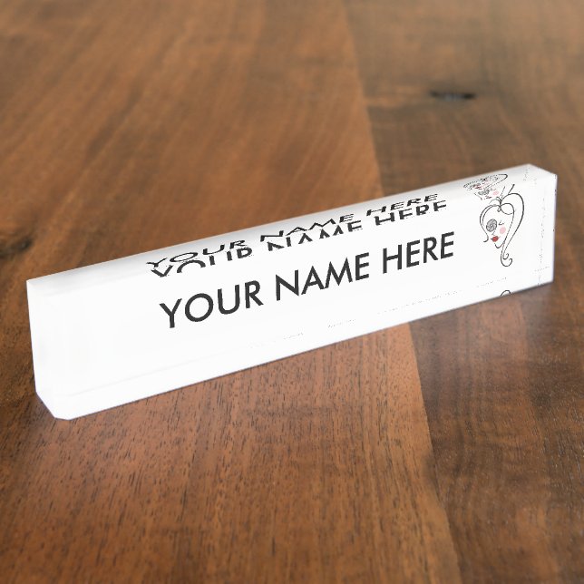 Porte-nom Pour Bureau Photographe féminine (Taille)