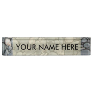 Porte-nom Pour Bureau Pierres de plage Coques Galets Rochers Peinture Ar