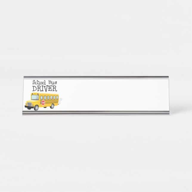 Porte-nom Pour Bureau Pilote de bus scolaire (Devant)