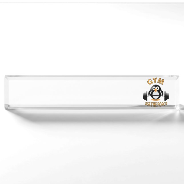 Porte-nom Pour Bureau Pingouin avec cloche (Devant)