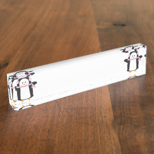 Porte-nom Pour Bureau Pingouin chilien