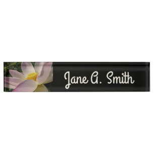 Porte-nom Pour Bureau Pink Lotus Flower III Summer Floral