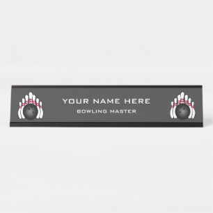 Porte-nom Pour Bureau Pins et balles de bowling