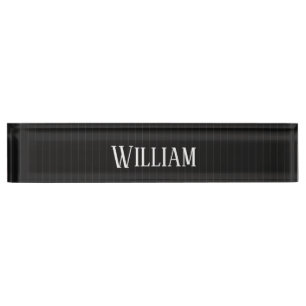 Porte-nom Pour Bureau Pinstripes noires