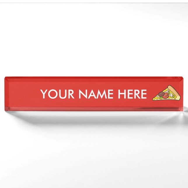 Porte-nom Pour Bureau Pizza slice (Devant)