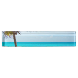 Porte-nom Pour Bureau Plage du Paradis Tropical