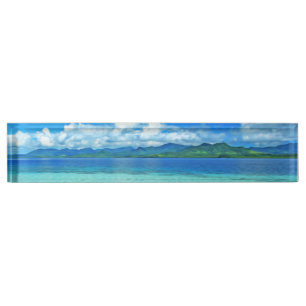 Porte-nom Pour Bureau Plage et mer