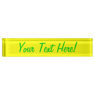 Porte-nom Pour Bureau Plaisir de Customiser à la couleur du fluoro jaune