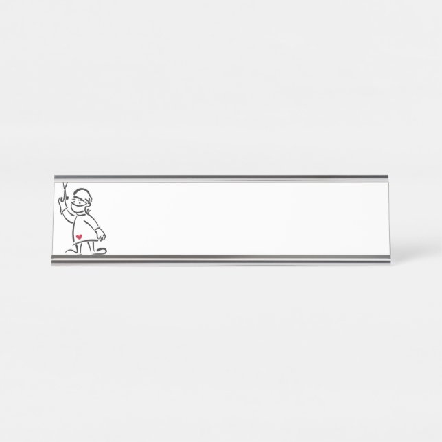Porte-nom Pour Bureau Plan du chirurgien (Devant)