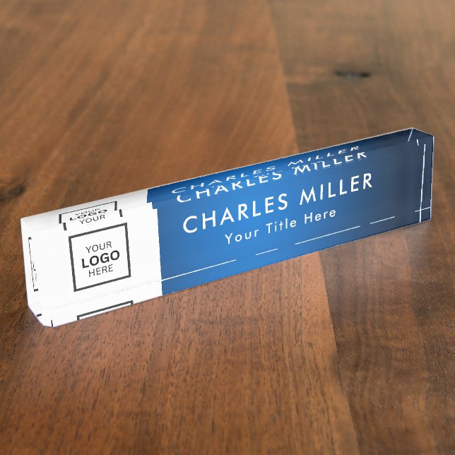 Porte-nom Pour Bureau Plaque bureau pour logo professionnel (Taille)