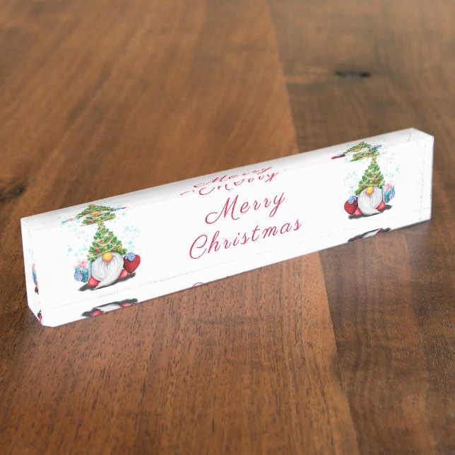 Porte-nom Pour Bureau Plaque de bureau de Noël Gnome (Taille)