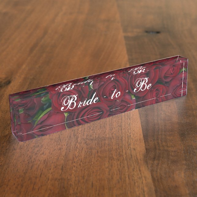 Porte-nom Pour Bureau Plaque de bureau - HAMbyWhiteGlove - Roses rouges (Taille)