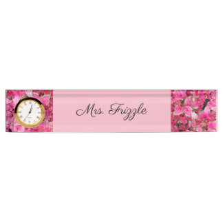 Porte-nom Pour Bureau Plaque de nom de bureau avec option d'horloge - Pe