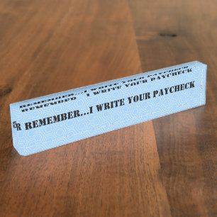 Porte-nom Pour Bureau Plaque de nom de bureau personnalisable de Funny B