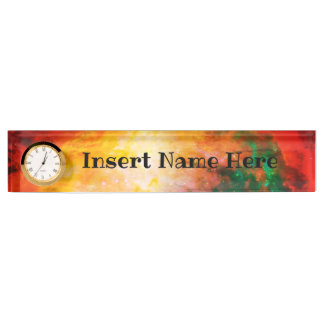 Porte-nom Pour Bureau Plaque de nom d'horloge