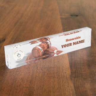 Porte-nom Pour Bureau Plaque de nom du juge Gavel Desk