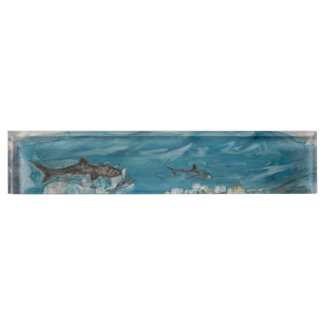 Porte-nom Pour Bureau Plaque d'identification de bureau de récif (Devant)