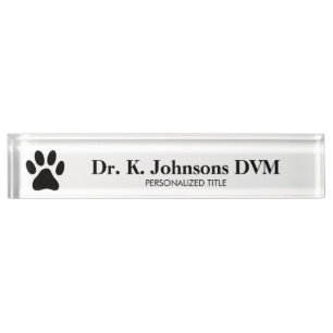 Porte-nom Pour Bureau Plaque d'identification de bureau vétérinaire pour