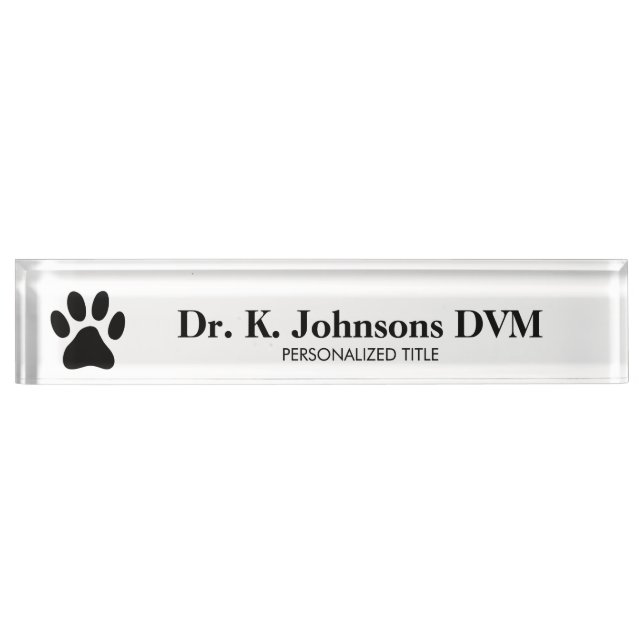 Porte-nom Pour Bureau Plaque d'identification de bureau vétérinaire pour (Devant)
