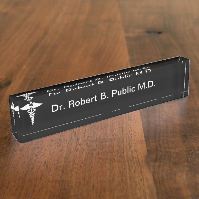 Porte-nom Pour Bureau Plaque d'identification de docteur Desk de (Taille)