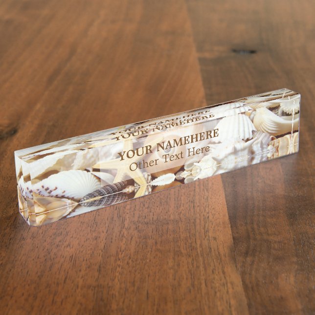 Porte-nom Pour Bureau Plaque d'identification du bureau des coquillages (Taille)