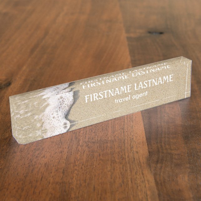 Porte-nom Pour Bureau Plaque d'identification personnalisée Plage Shore (Taille)