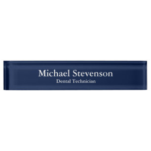 Porte-nom Pour Bureau Plaque d'identification unique Blue Elegant Dental