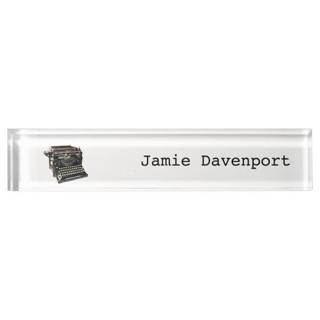 Porte-nom Pour Bureau Plaque signalétique antique d'auteur de (Devant)