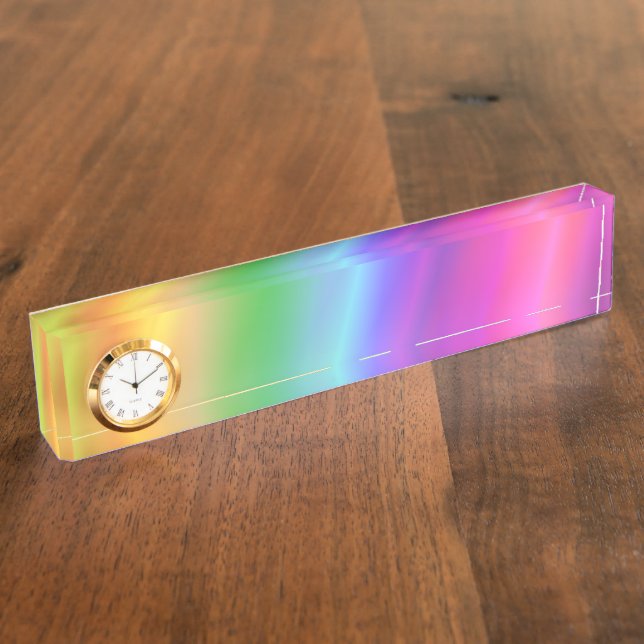 Porte-nom Pour Bureau Plaque signalétique d'arc-en-ciel (Taille)